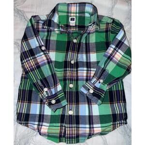 Janie and Jack 18-24 M Button-Up Check Plaid Boy's Longsleeved Shirt